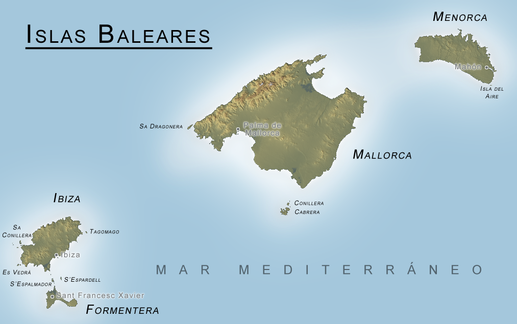 Балеарские острова: карта. Фото: Wikipedia (C.C.)